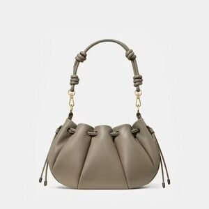 ♠️Kate Spade Pinch Pleated Convertible Crossbody Bag, Oyster Shell Grey NEW NWT